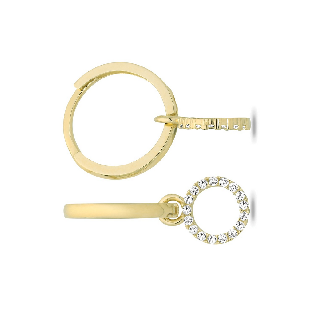 10mm Loop Hoop Drop Earrings 9ct Yellow Gold 375 Hallmarked Brand New