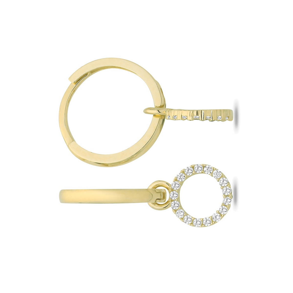 10mm Loop Hoop Drop Earrings 9ct Yellow Gold 375 Hallmarked Brand New