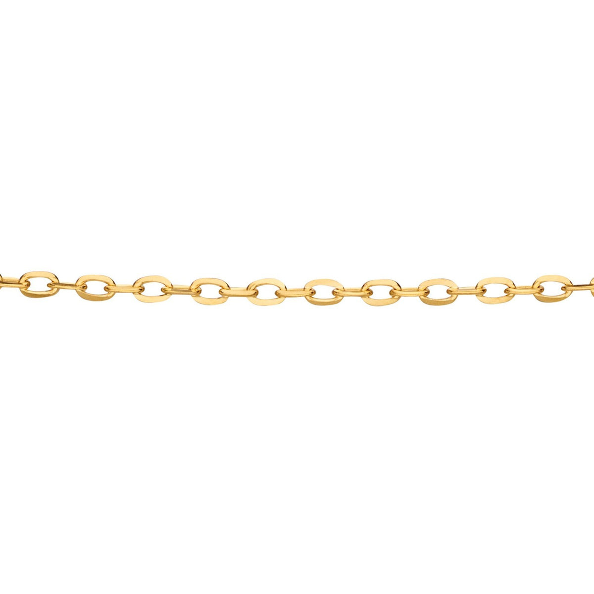 Oval Trace Chain Necklace 9ct Yellow Gold 375 Hallmarked British Made 45cm