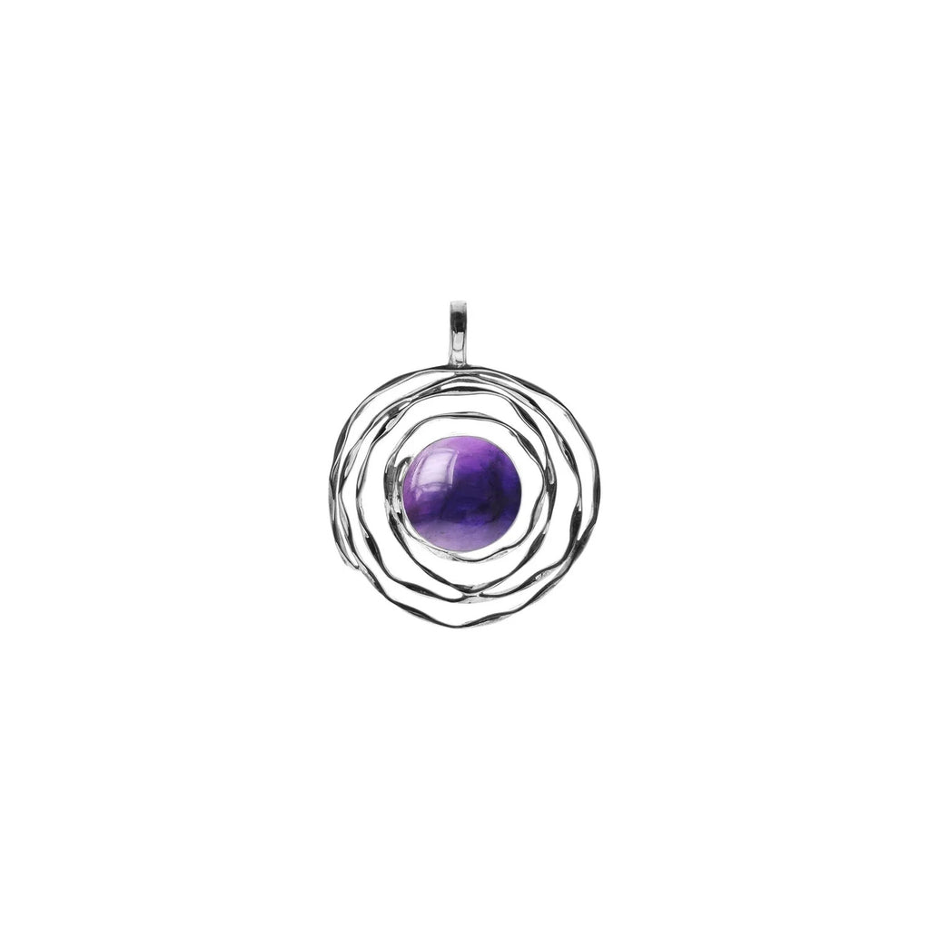 Flush Amethyst Web Pendant Sterling Silver 925 Hallmarked All Chain Lengths