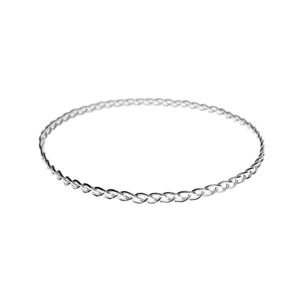 Sterling Silver Plaited Bangle British Made 925 Hallmarked Brand New Boxed