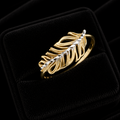 Plain Feathered 9ct Yellow/White Gold Ring 375 Hallmarked Ring Sizes L - Q