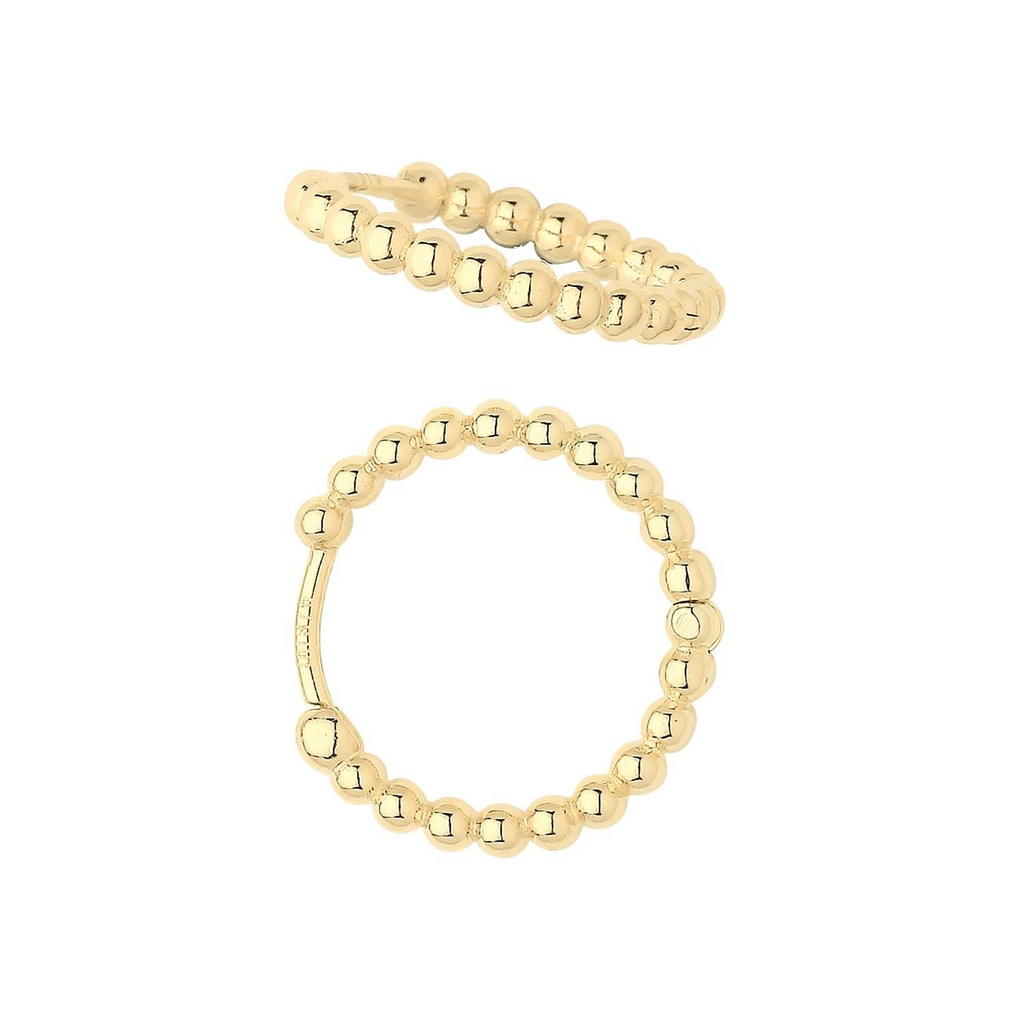 9ct Yellow Gold Bobble Hoop Earrings British Made 375 Hallmarked Brand New Boxed