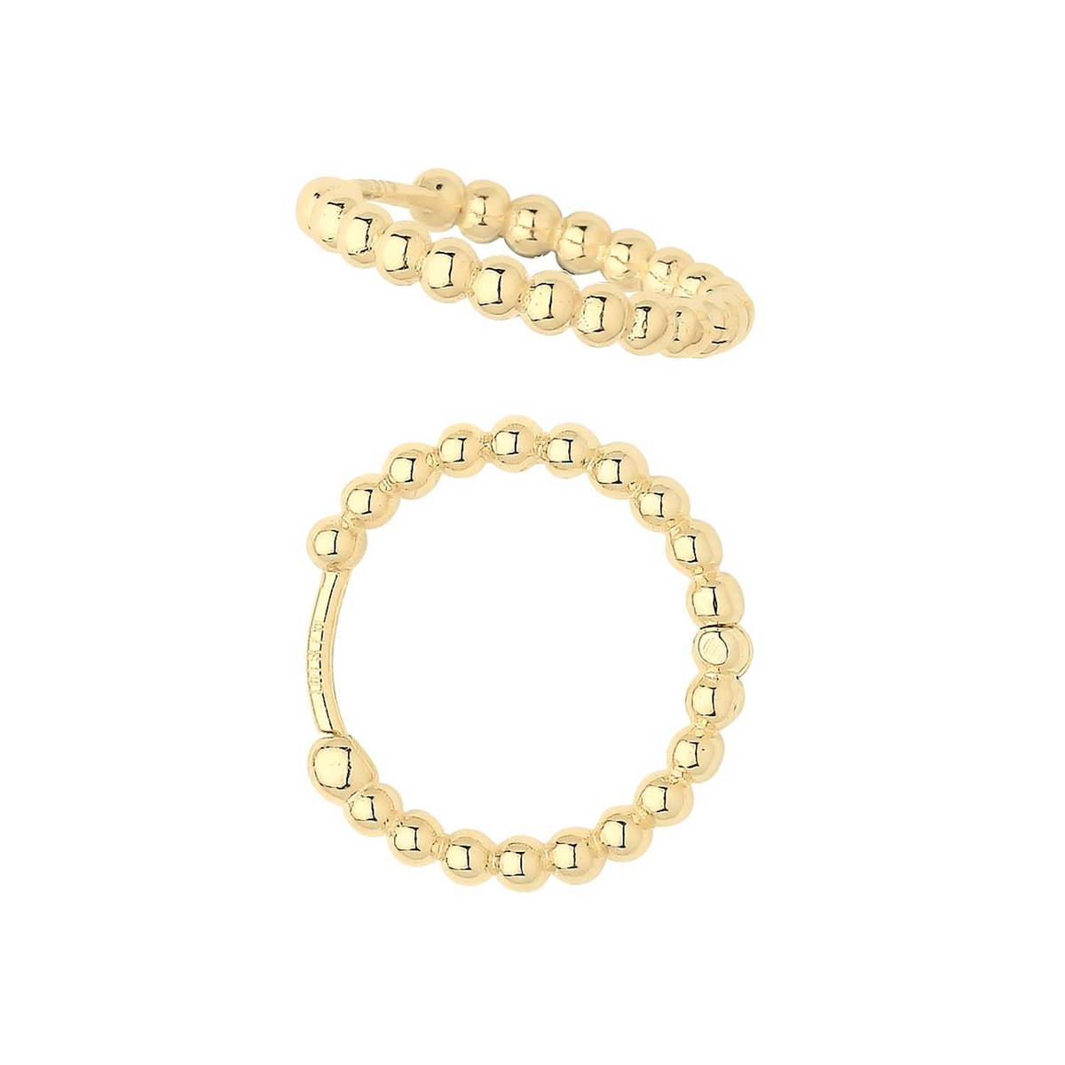 9ct Yellow Gold Bobble Hoop Earrings British Made 375 Hallmarked Brand New Boxed