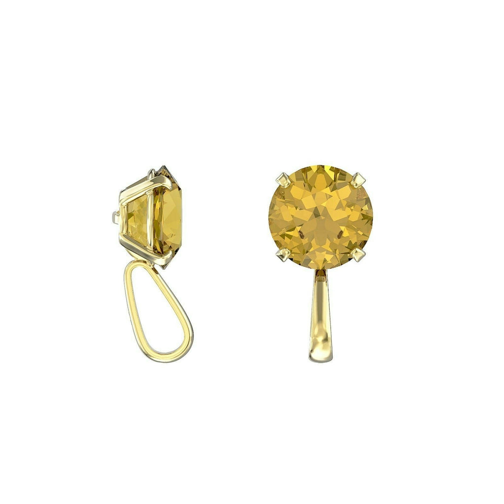 Yellow Gold Citrine Solitaire Pendant Hallmarked British Made All Chain Lengths