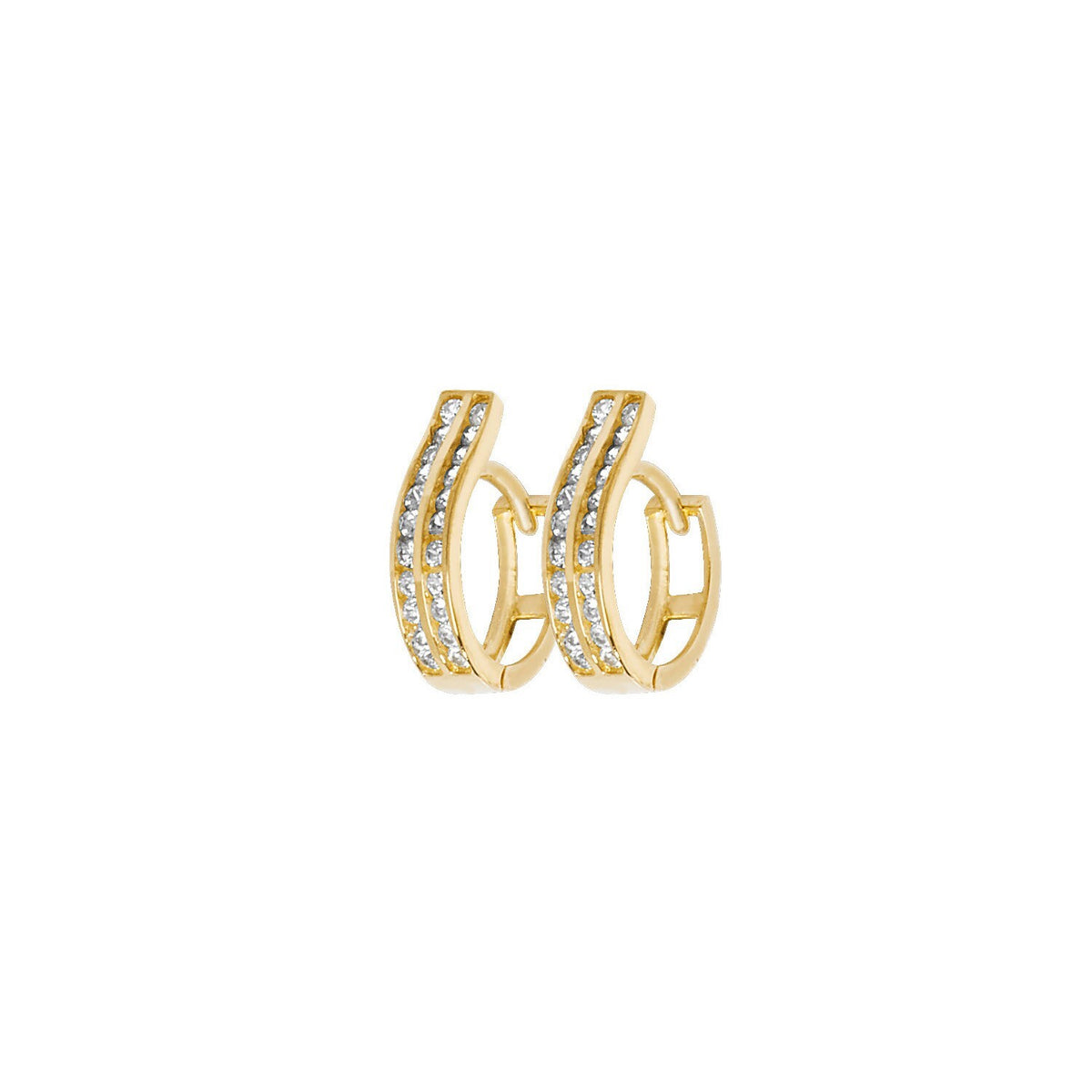Mens 22 Stone Huggie Hoop Earring 9ct Yellow Gold 375 Hallmarked Brand New Boxed