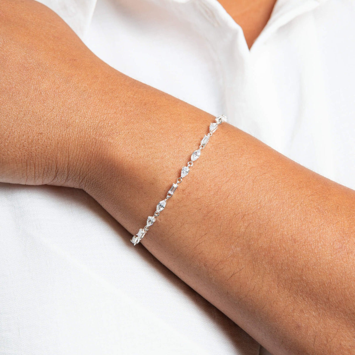 Mixed Stone Tennis Bracelet Sterling Silver 925 Hallmarked Brand New Boxed
