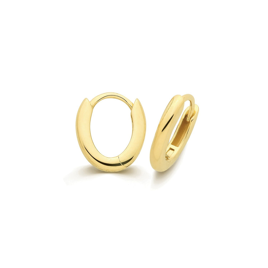 7mm 9ct Yellow Gold Hoop Earrings British Made 375 Hallmarked Brand New Boxed