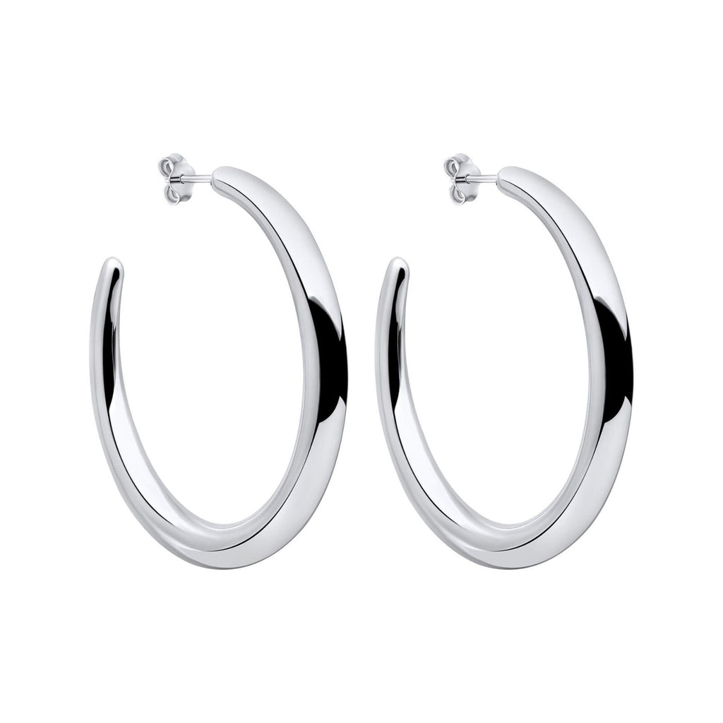 large Open Hoop Earrings Sterling Silver 925 Hallmarked British Made Brand New