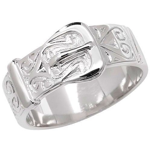 Sterling Silver Gents Buckle Ring 925 Hallmarked Size O- Z British Made