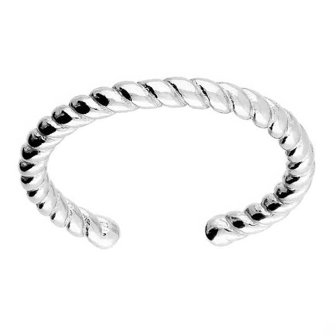 Adjustable Open Twist Ring Sterling Silver 925 Hallmark British Made Size K - Q