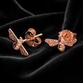 Bumble Bee Stud Earrings 18ct Rose Gold Plated Hallmarked British Made