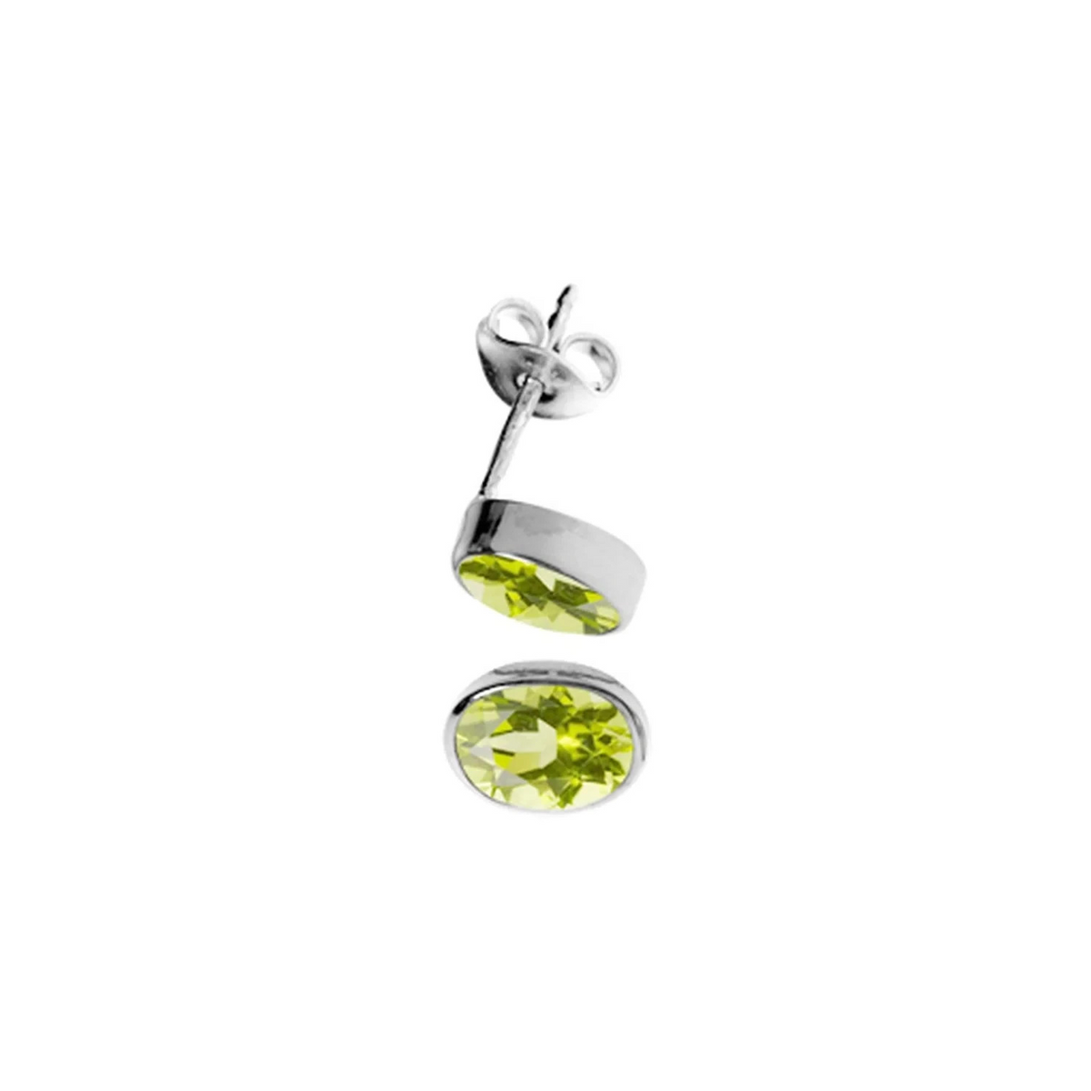 6mm Natural Oval Peridot Earrings Sterling Silver 925 Hallmarked Brand New