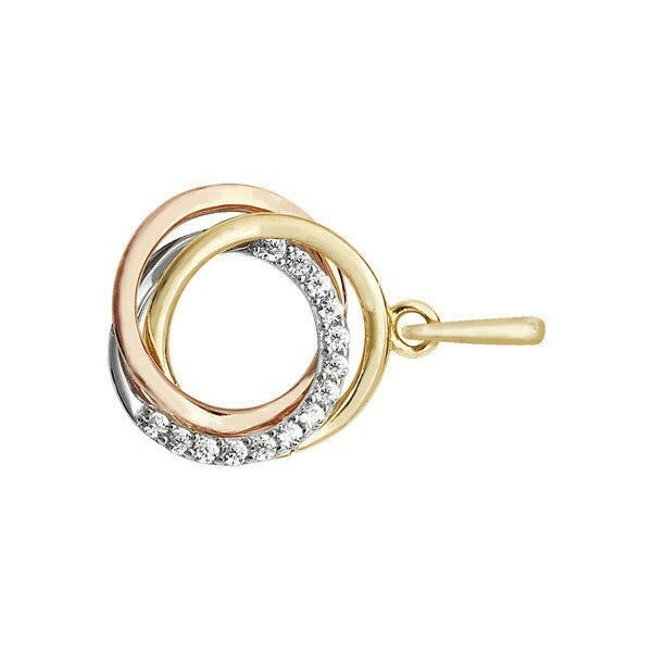 Three Tone Gold Russian Ring Pendant Hallmarked British Made All Chain Lengths