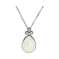 Teardrop Natural Opal Necklace Solid Sterling Silver 925 Hallmarked British Made