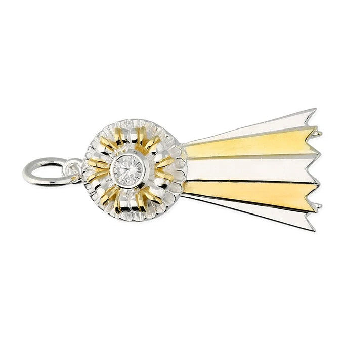 Flush Rosetta Pendant 14ct 2 - Tone Gold Plated Hallmarked All Chain Lengths