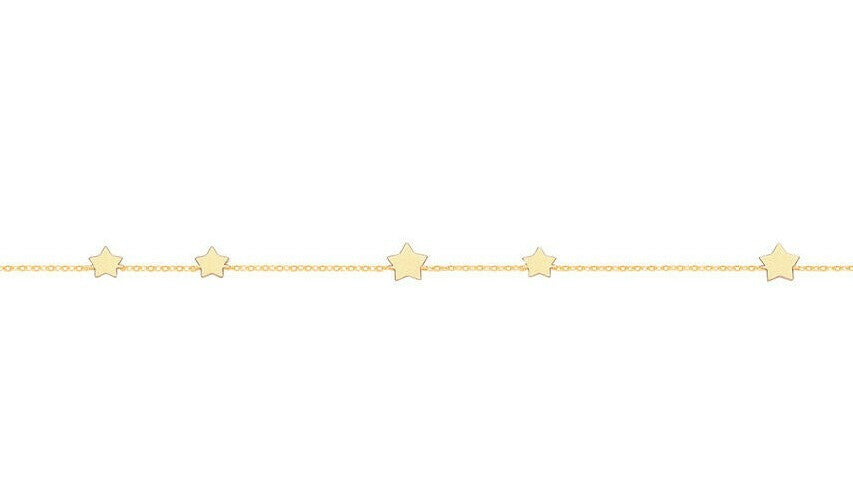 Ladies Star Design Bracelet Solid 9ct Yellow Gold 375 Hallmarked British Made 