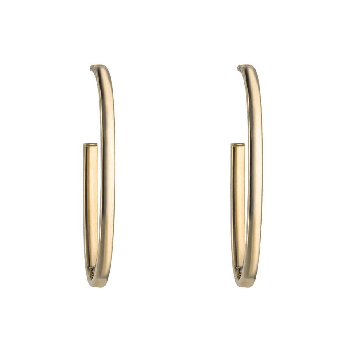 Open Oval 3/4 Hoop Earrings 9ct Yellow Gold 375 Hallmarked British Made