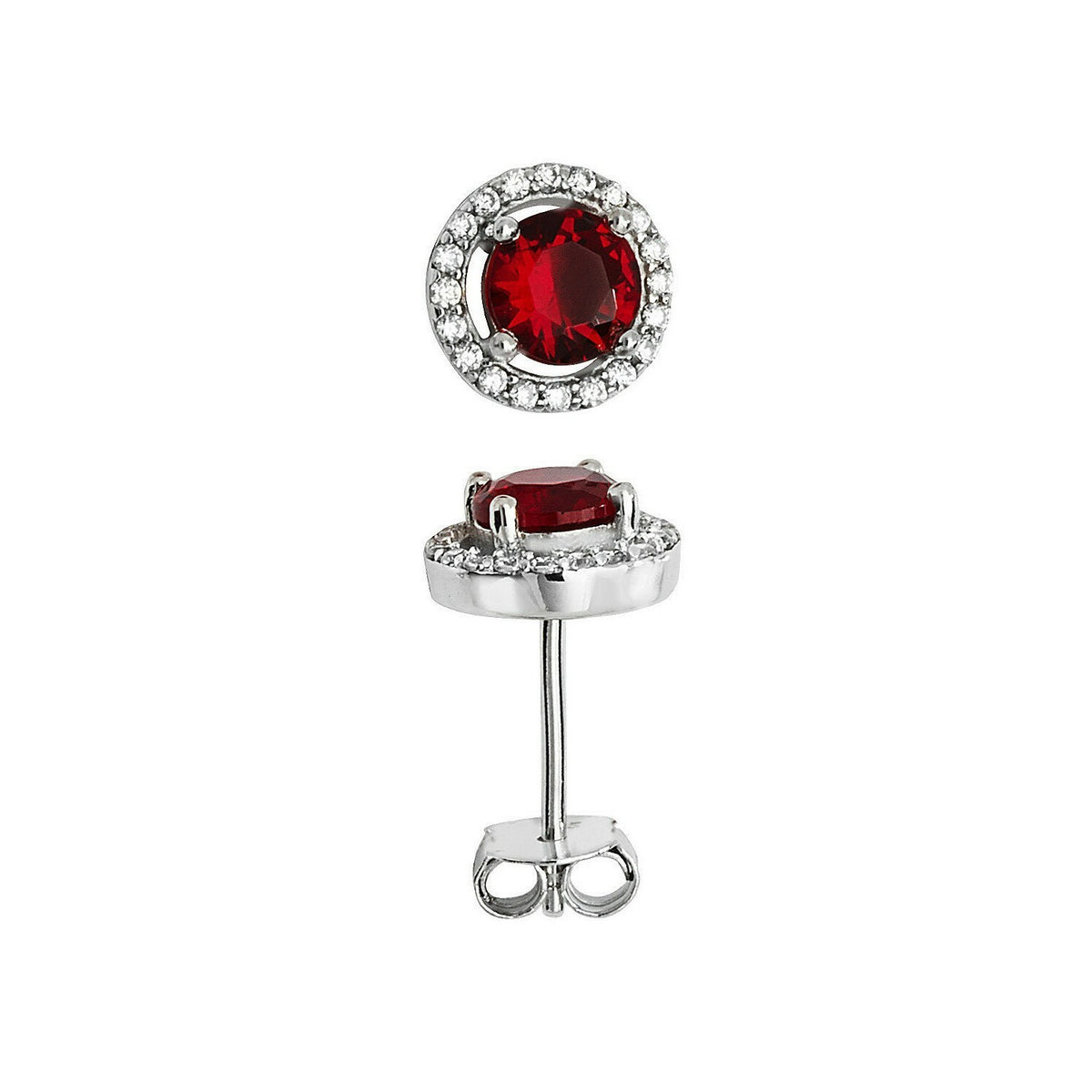 Garnet Gemstone Earrings Solid Sterling Silver 925 Hallmark Brand New Boxed