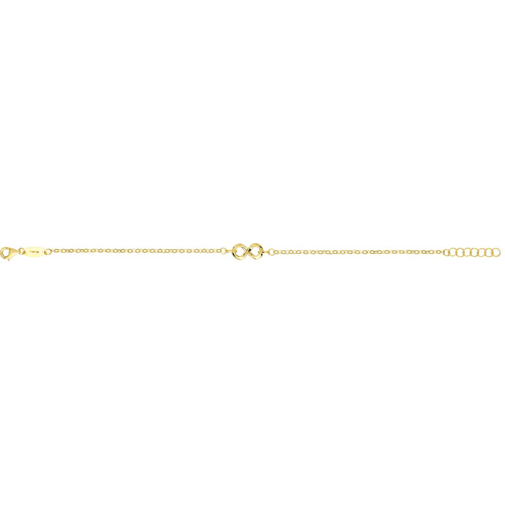 Ladies Infinity Adjustable Bracelet 9ct Yellow Gold 375 Hallmarked British Made