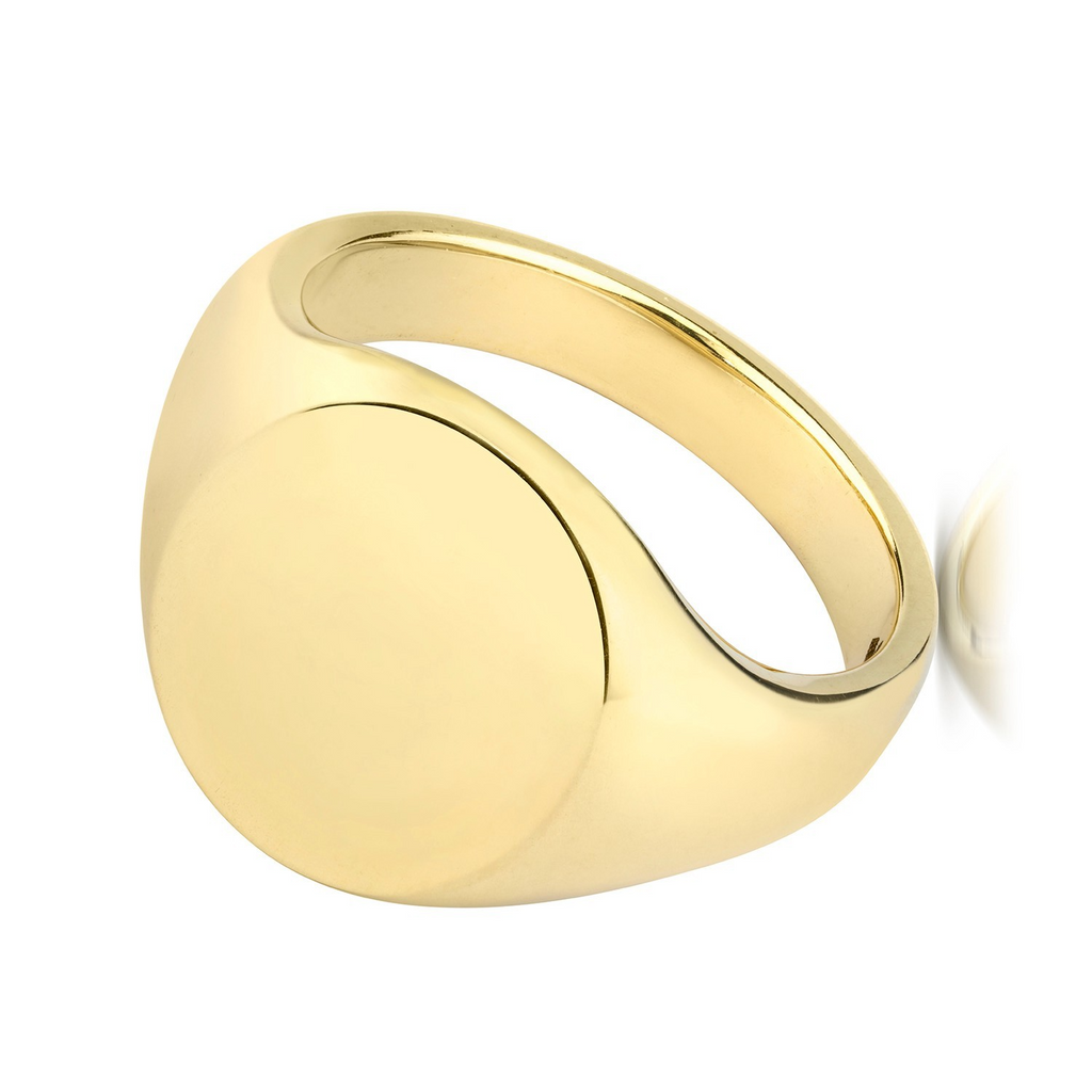 Heavy Mens 9ct Yellow Gold Signet Ring 375 Hallmarked British Made Size K - Z