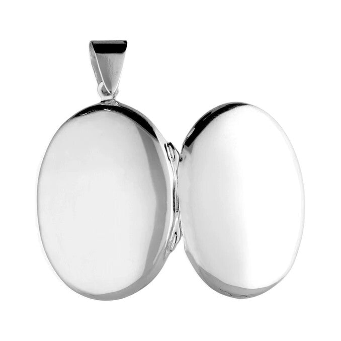 Oval Locket Crafted In Sterling Silver Hallmarked British Made All Chain Lengths