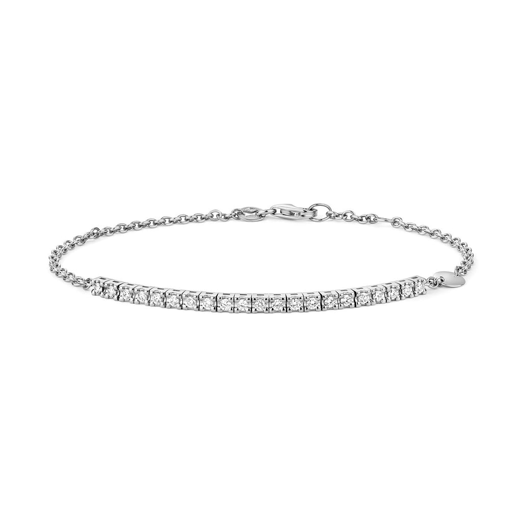 21 Natural Diamond 18ct White Gold Bracelet 375 Hallmarked British Made