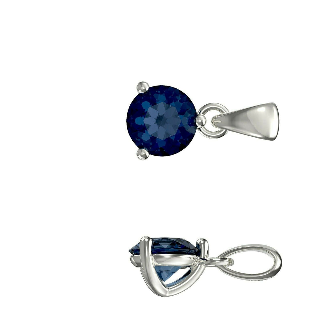 Sterling Silver Sapphire Pendant Hallmarked British Made All Chain Lengths