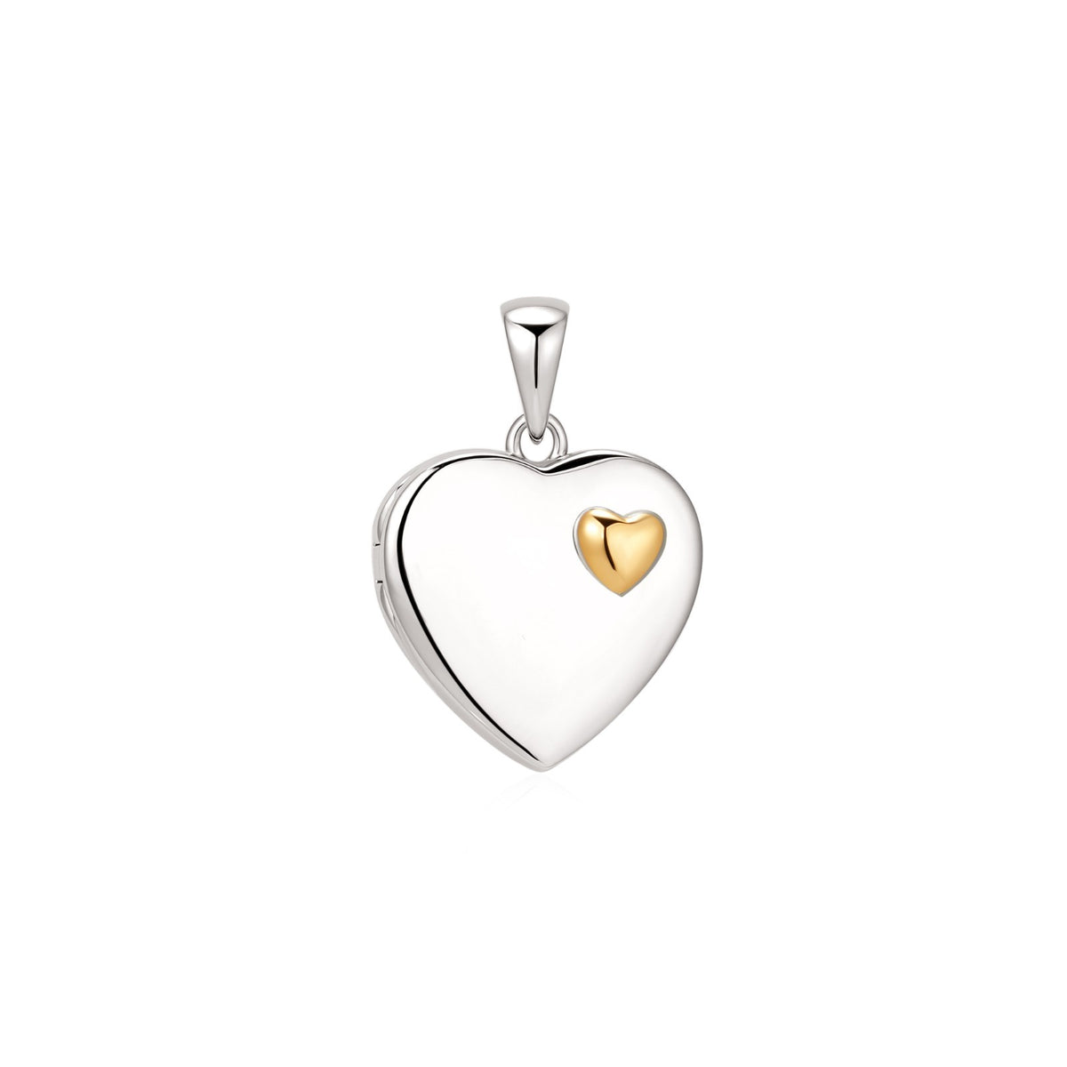 2 Tone Heart Locket 9ct Gold Plated Hallmarked British Made All Chain Lengths