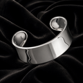 Wide Dished Cuff Bangle Sterling Silver 925 Hallmarked British Made Brand New