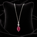 Ruby and Diamond Pendant 9ct White Gold 375 Hallmarked British Made