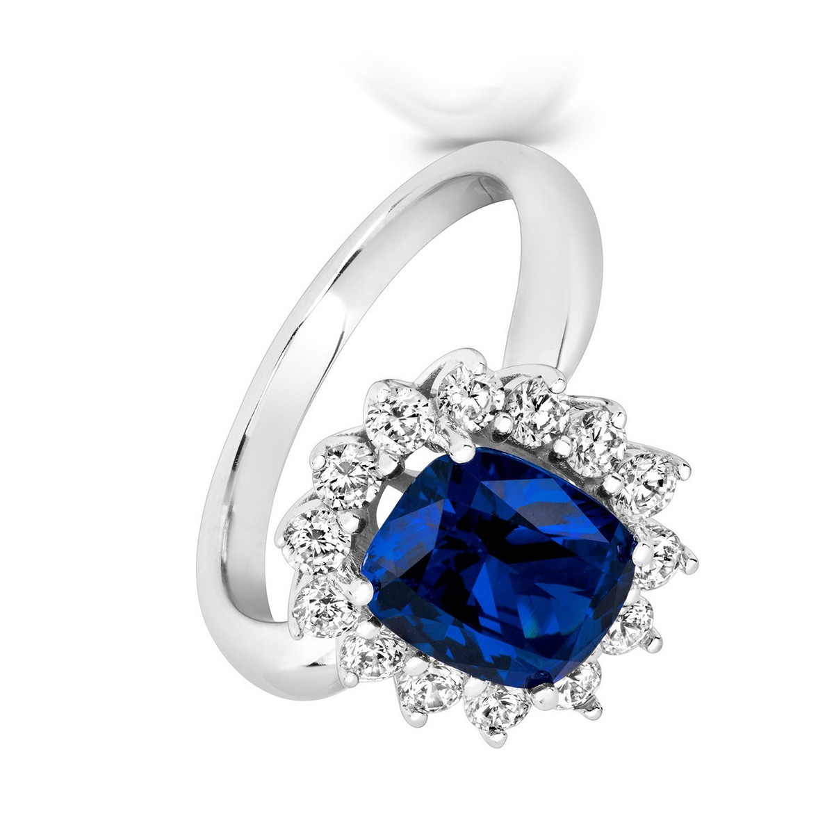 Rectangular Sapphire Ring Sterling Silver 925 Hallmark Sizes I - P British Made