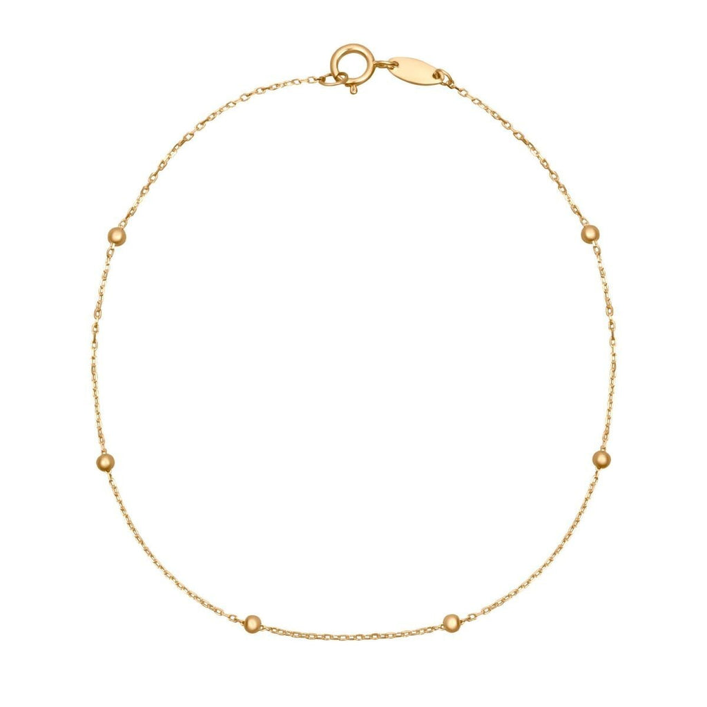 Fine Ball Station Bracelet In 9ct Yellow Gold 375 Hallmarked British Made