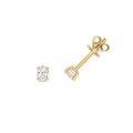 1 Natural Diamond Oval Stud Earrings 18ct Yellow Gold Hallmarked British Made