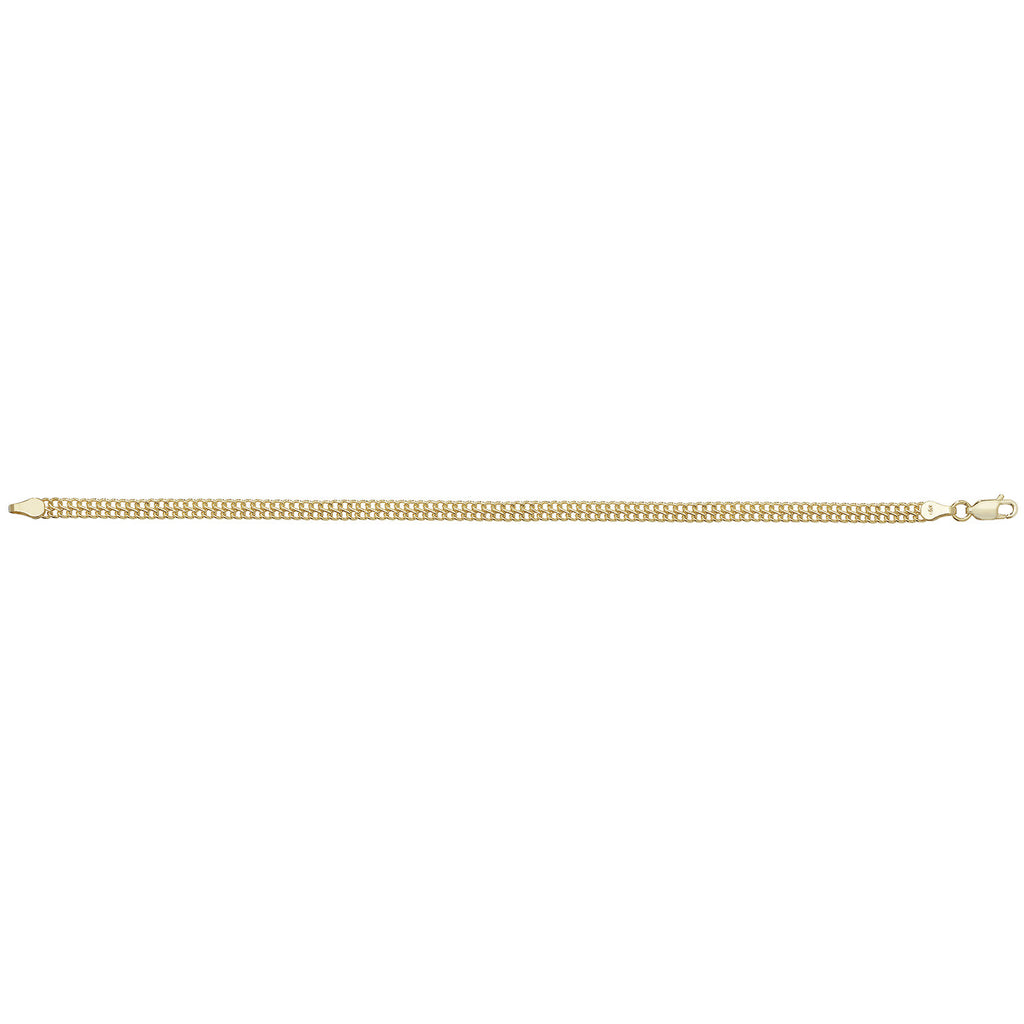 Ladies Flat Woven Bracelet 9ct Yellow Gold 375 Hallmarked British Made 