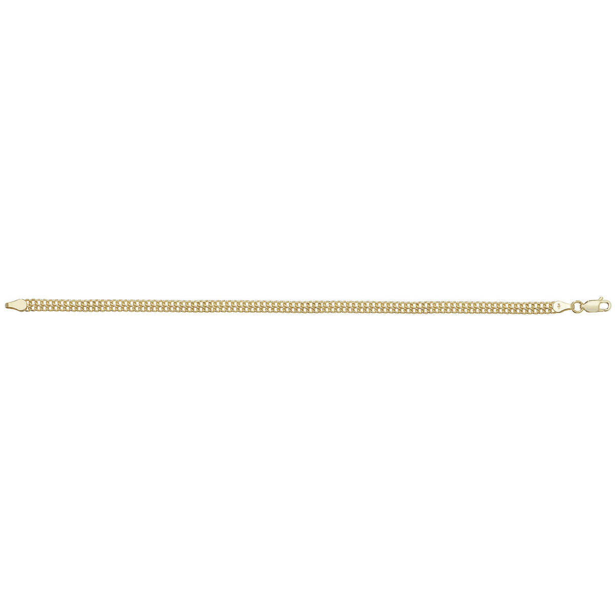 Ladies Flat Woven Bracelet 9ct Yellow Gold 375 Hallmarked British Made 