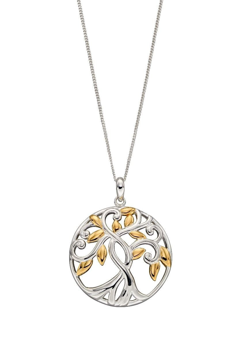 Tree Of Life Pendant 9ct Yellow Gold Plated Hallmarked All Chain Lengths