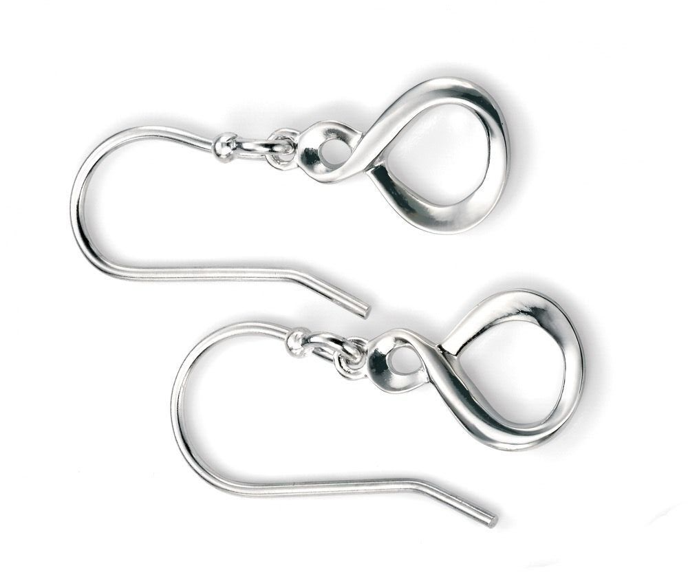 Infinity Drop Earrings Solid Sterling Silver 925 Hallmarked Brand New Boxed