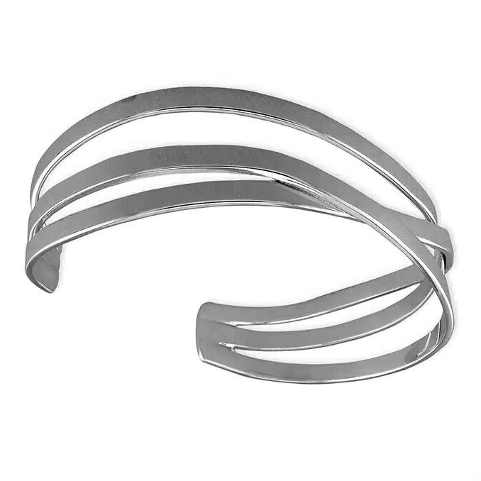 3 Striple Bangle Sterling Silver 925 Hallmarked British Made Brand New Boxed