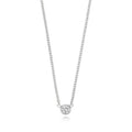 1 Natural Diamond Solitaire Necklace 18ct White Gold Hallmarked British Made