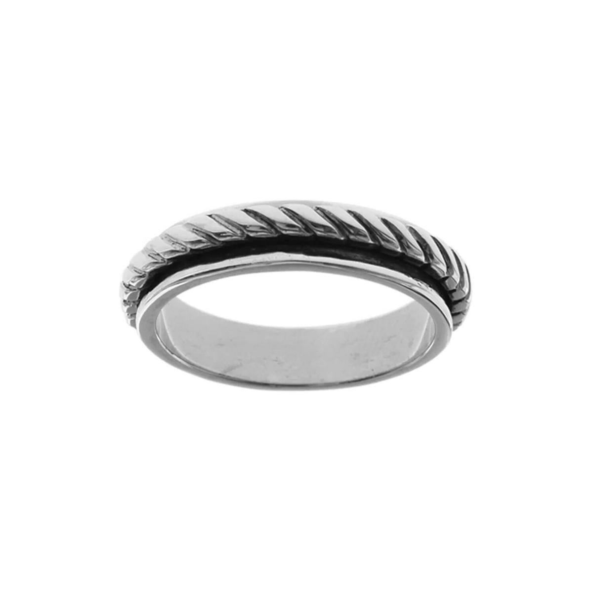 Roped Spinner Ring Sterling Silver 925 Hallmarked British Made Size L - T