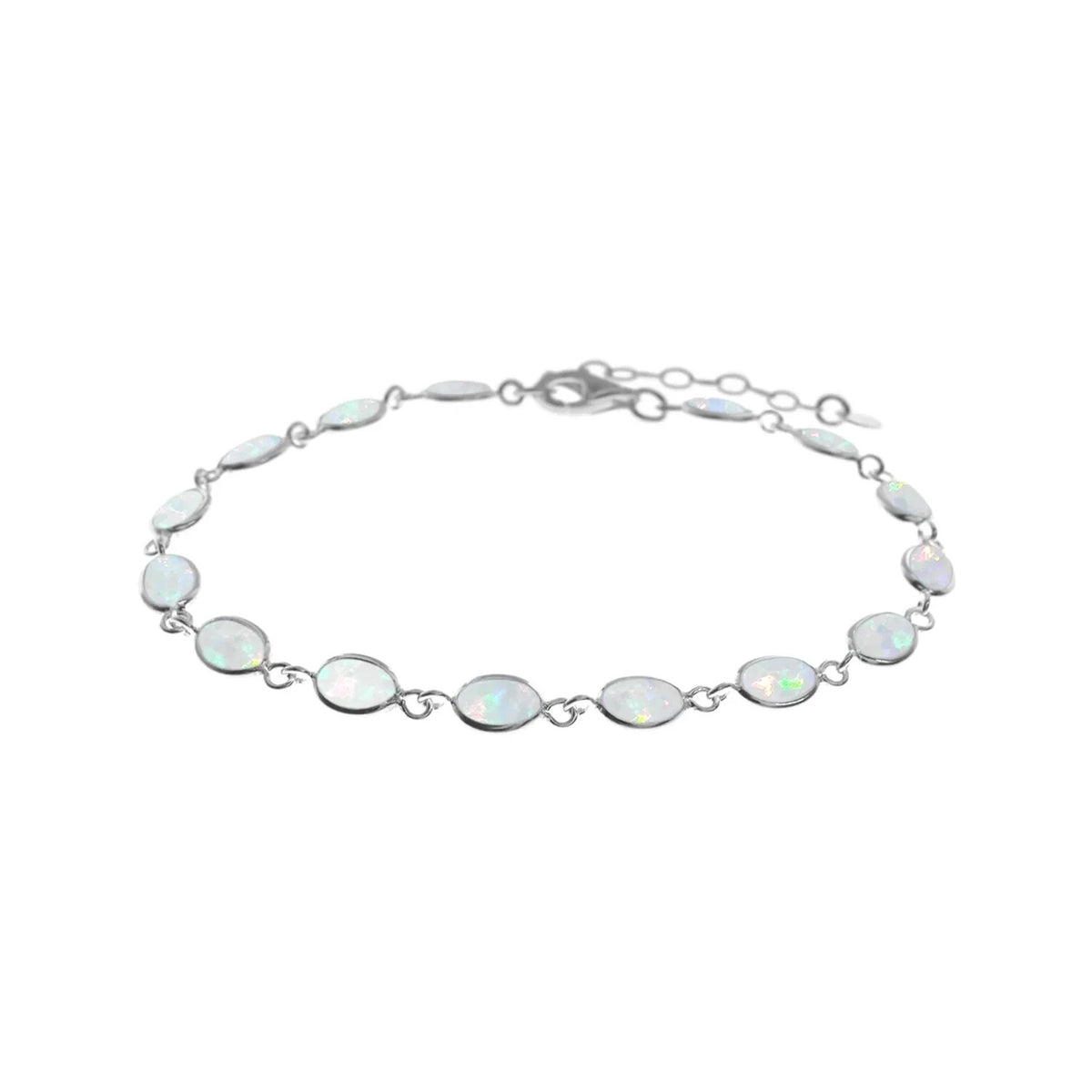 Oval Natural Opal Bracelet Sterling Silver 925 Hallmarked Brand New Boxed