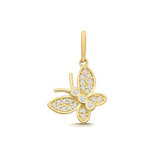 Butterfly 9ct Yellow Gold Pendant 375 Hallmarked British Made All Chain Lengths