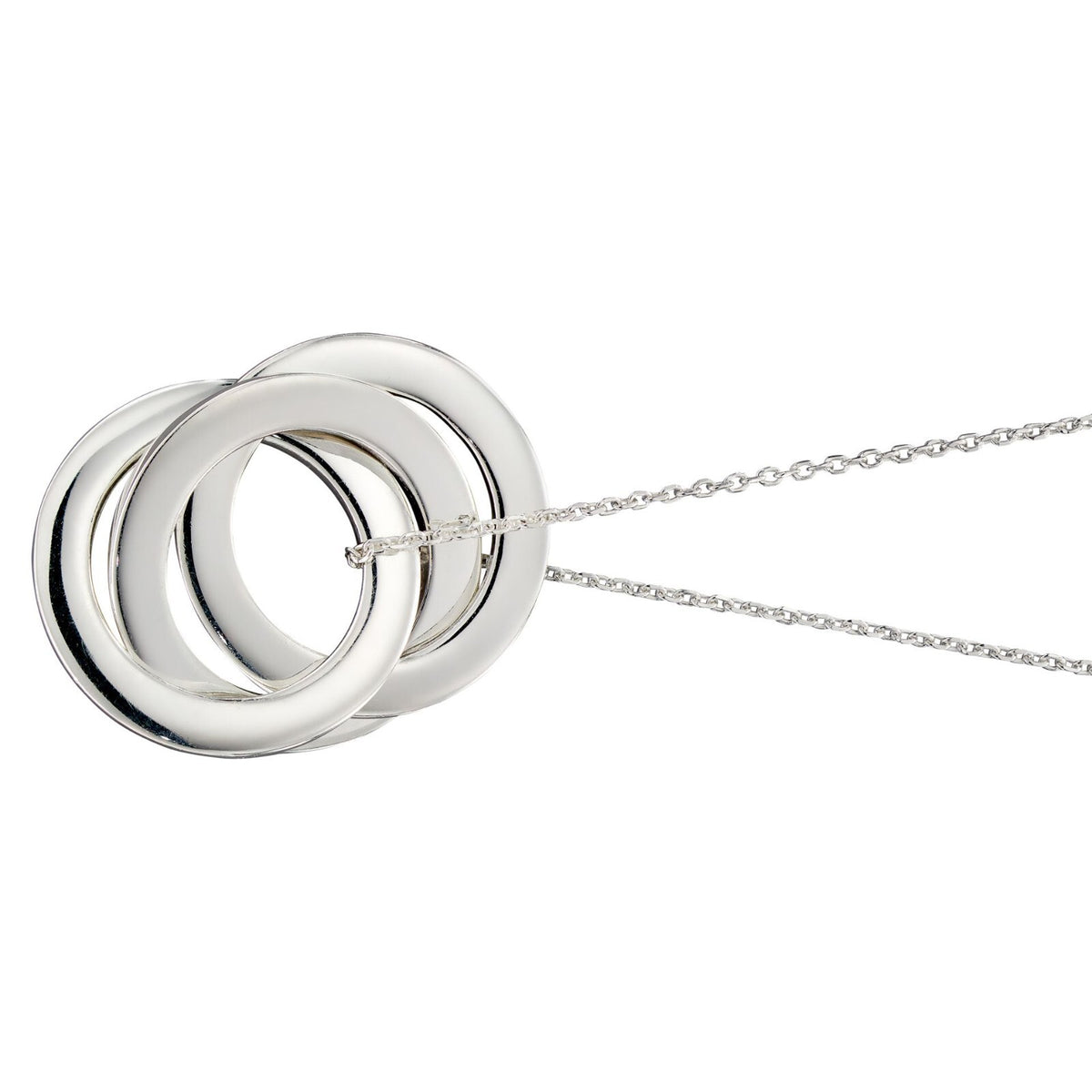 Triple Interlink Necklace Sterling Silver 925 Hallmarked Brand New Boxed