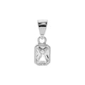Flush Baguette Pendant Sterling Silver Hallmarked All Chain Lengths Brand New