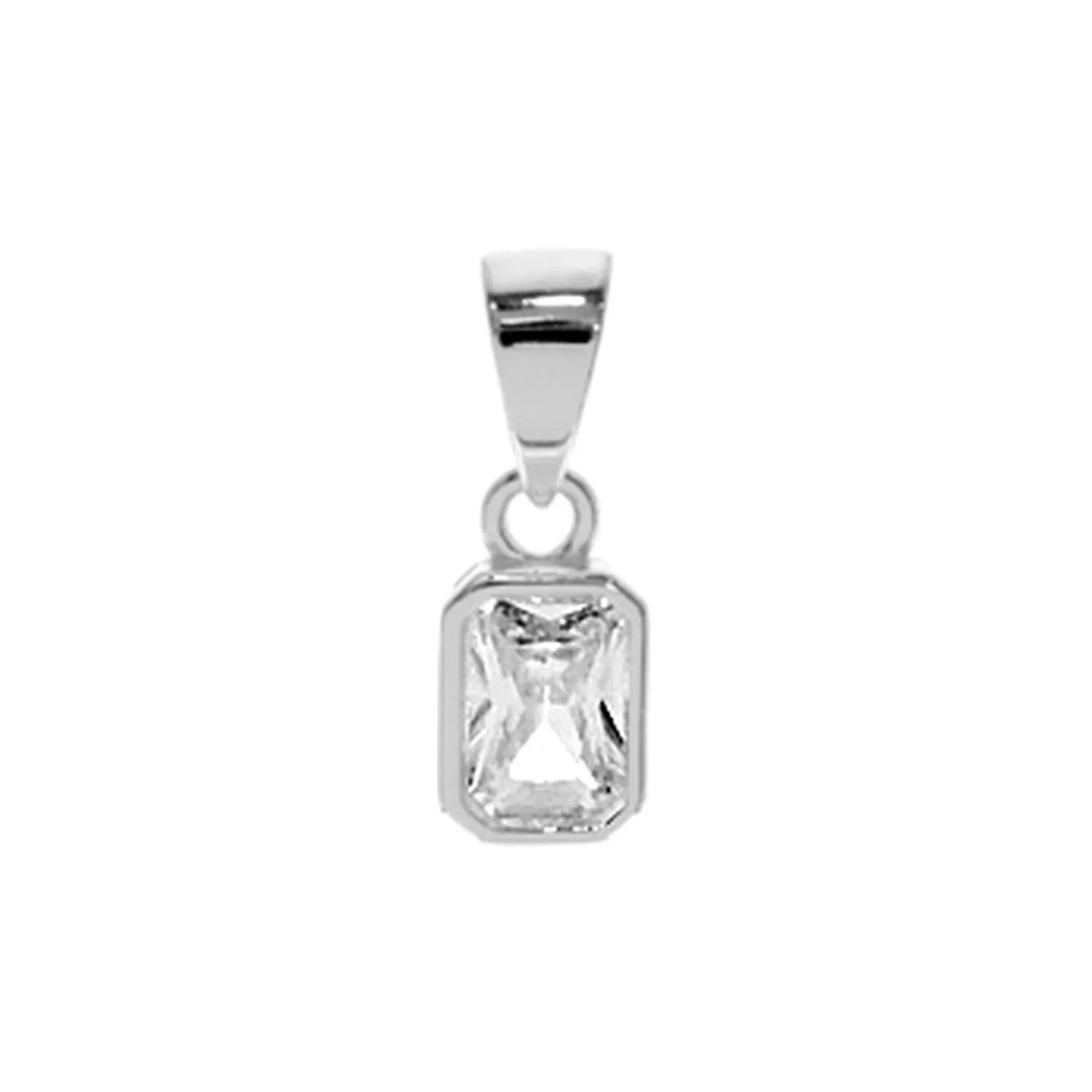 Flush Baguette Pendant Sterling Silver Hallmarked All Chain Lengths Brand New