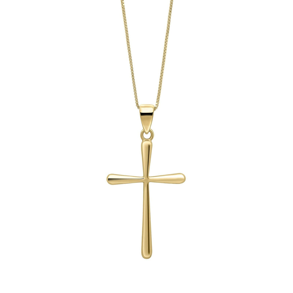 Taperered Cross Pendant 9ct Yellow Gold 375 Hallmarked Brand New Boxed