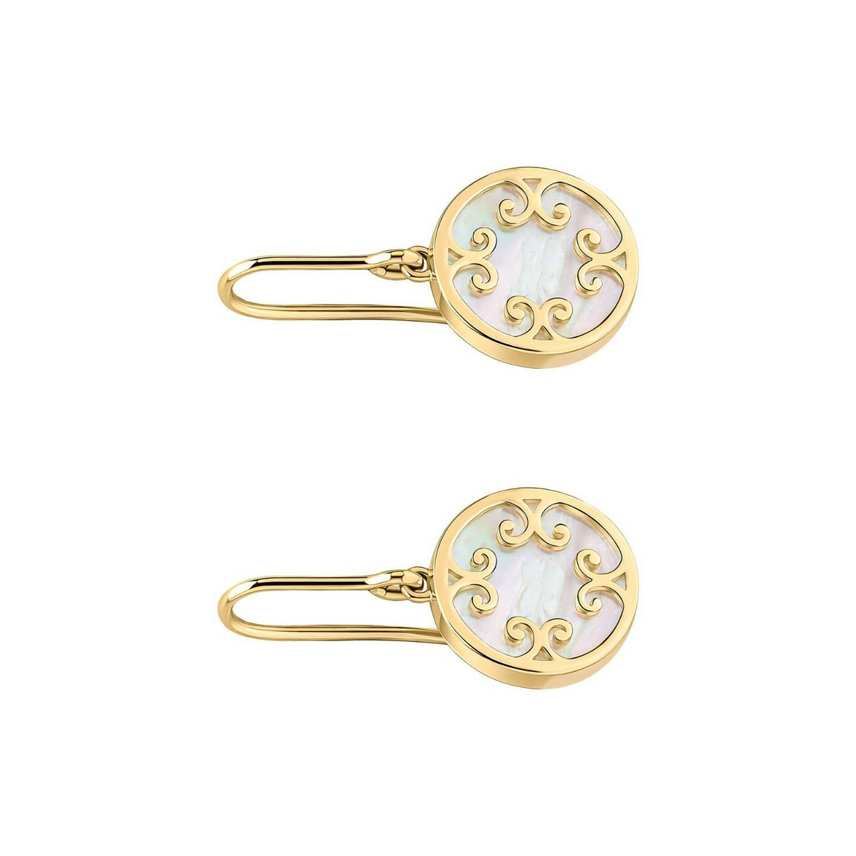 Mother Of Peal Drop Earrings British Made 9ct Yellow Gold 375 Hallmarked