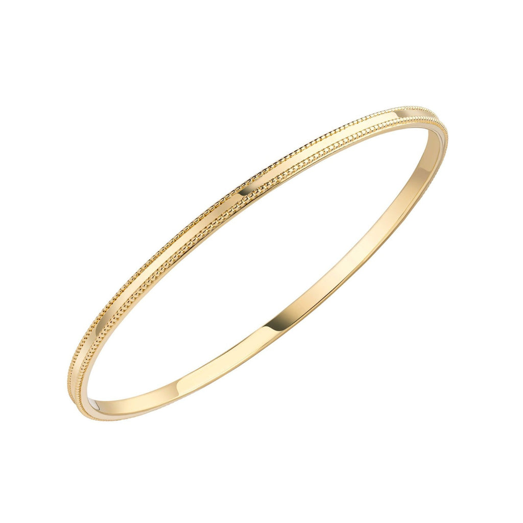 3mm Millegrain Bangle 9ct Yellow Gold Plated Hallmarked Brand New Boxed