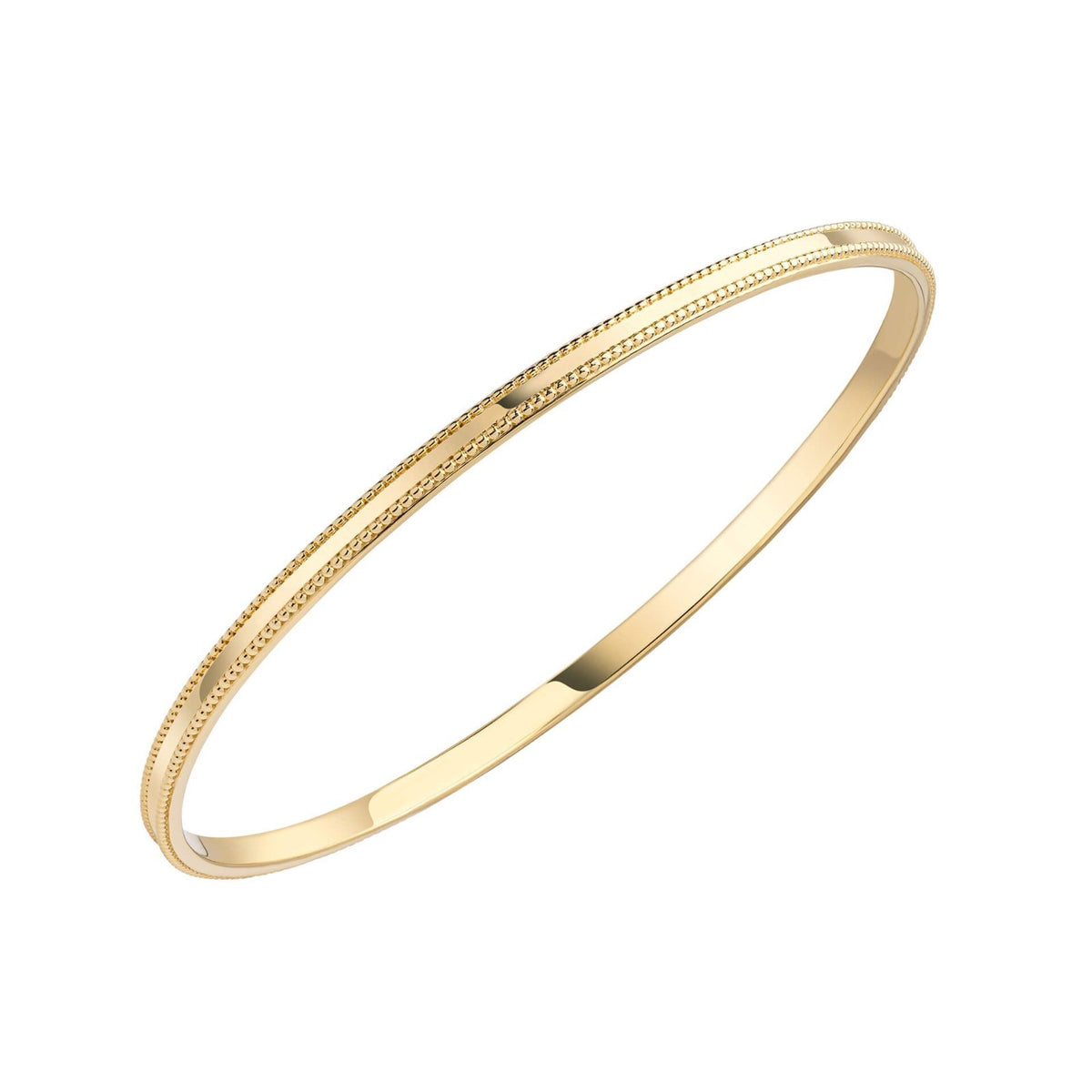 3mm Millegrain Bangle 9ct Yellow Gold Plated Hallmarked Brand New Boxed